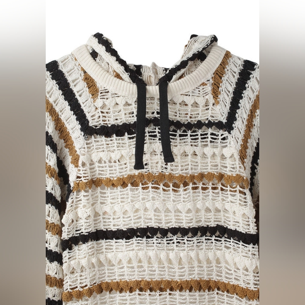 Isabel Marant Étoile Clay Crochet Tunic Dress With Hood - Picture 3 of 9